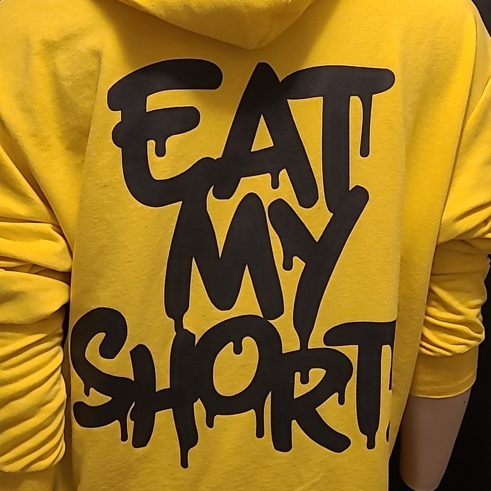Bart Simpson EAT MY SHORTS Mens MED Hoodie Sweater Pull Over Rare - Picture 6 of 8